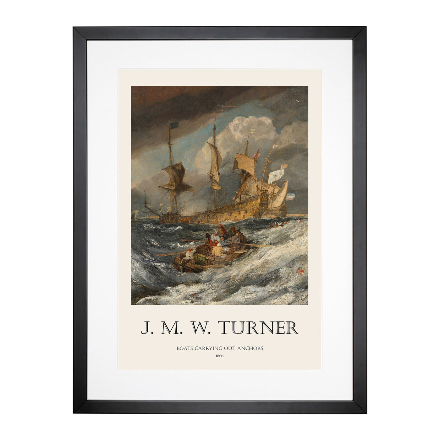 Boats Carrying Out Anchors Print By Joseph-Mallord William Turner Framed Print Main Image