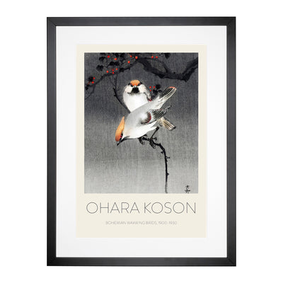 Bohemian Waxwing Birds Print By Ohara Koson Framed Print Main Image