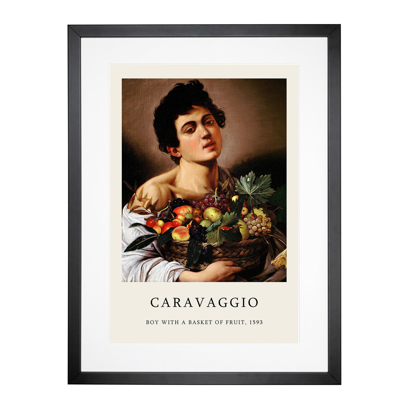 Boy With A Basket Of Fruit Print By Caravaggio Framed Print Main Image