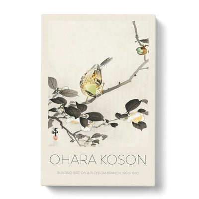 Bunting Bird On A Blossom Branch Print By Ohara Koson Canvas Print Main Image