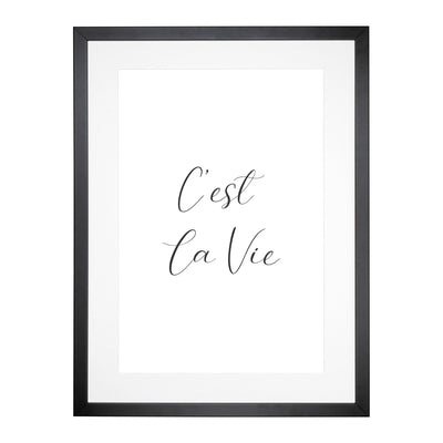 C'Est La Vie Typography Framed Print Main Image