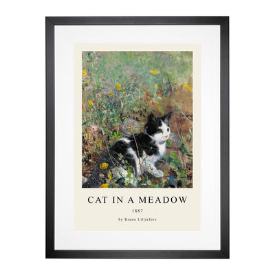 Cat On A Flowerbed Print By Bruno Liljefors Framed Print Main Image