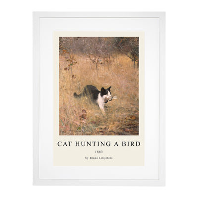 Cat With A Bird Print By Bruno Liljefors