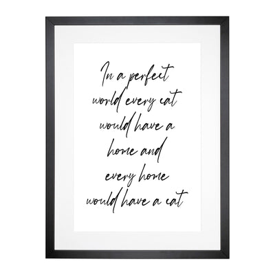 Cat Typography Framed Print Main Image