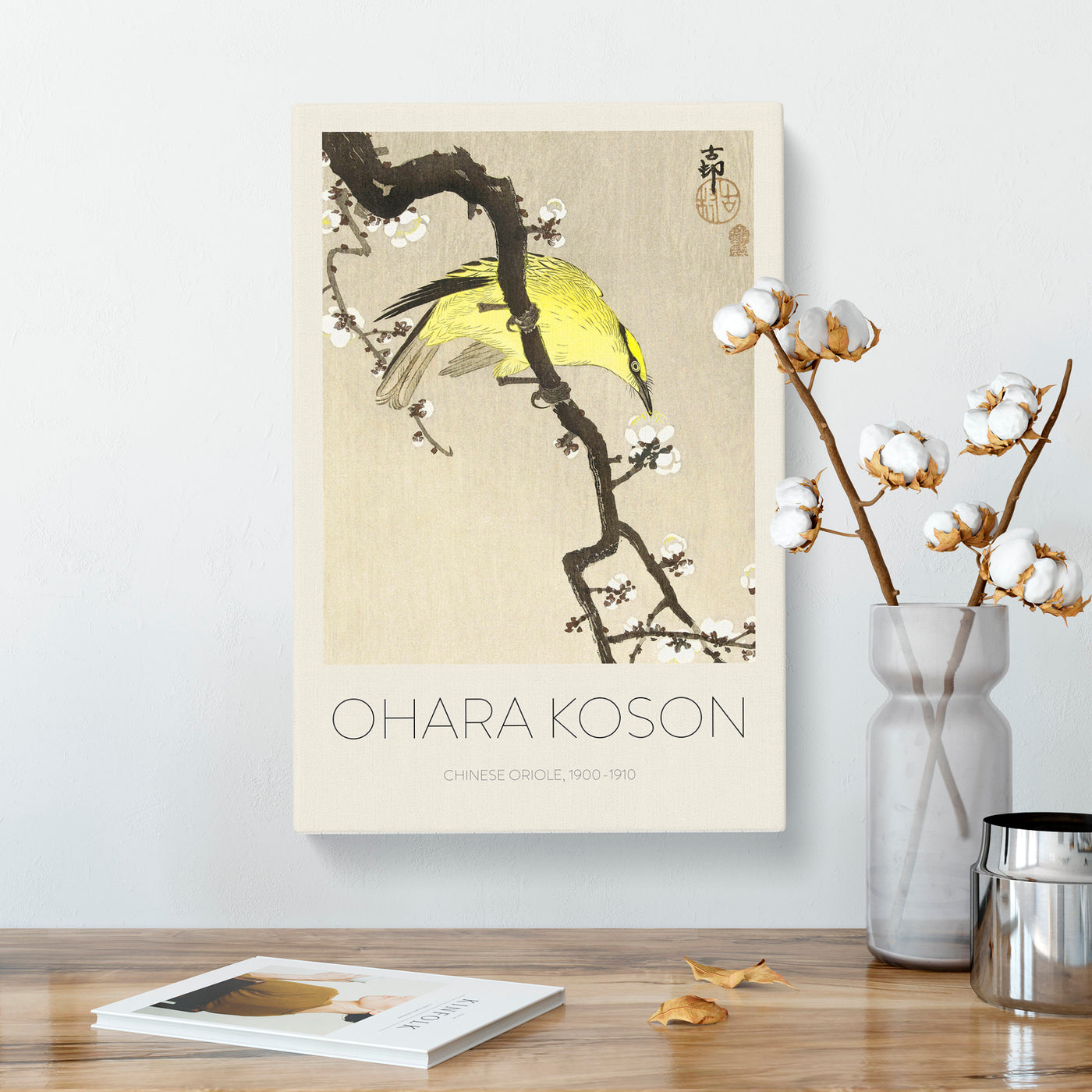 Chinese Oriole Bird On A Plum Blossom Print By Ohara Koson