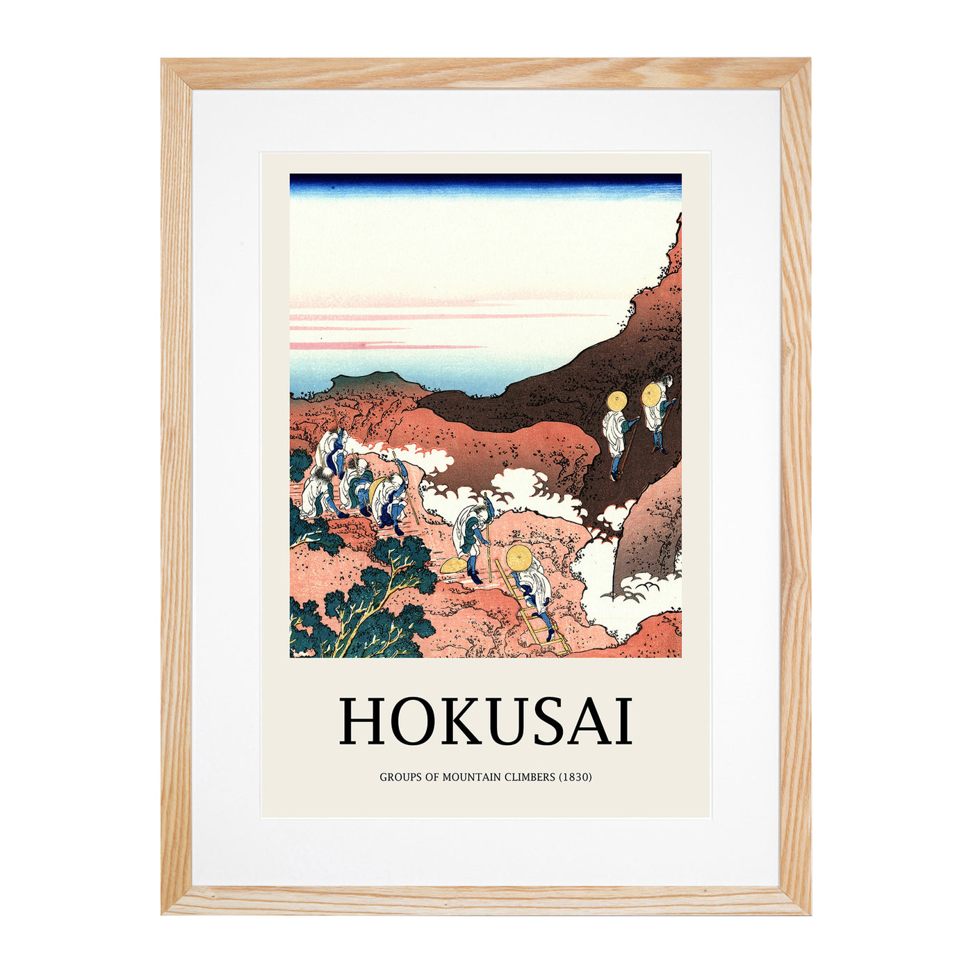 Climbing On Mt. Fuji Print By Katsushika Hokusai