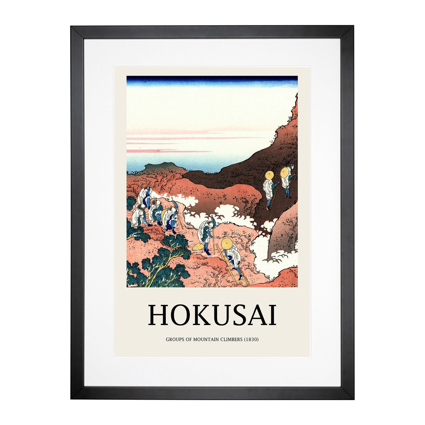 Climbing On Mt. Fuji Print By Katsushika Hokusai Framed Print Main Image