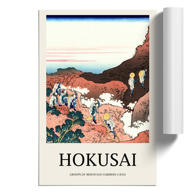 Climbing On Mt. Fuji Print By Katsushika Hokusai