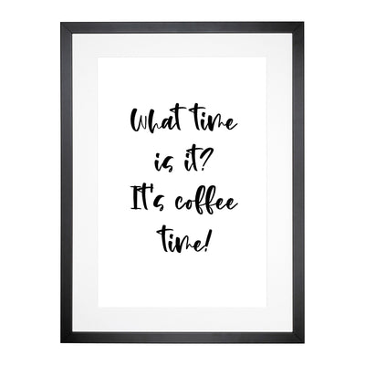 Coffe Time Typography Framed Print Main Image