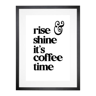 Coffee Time Typography Framed Print Main Image