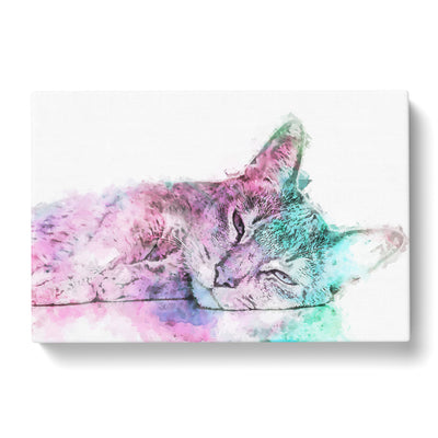 Colourful Abyssinian Cat In Abstract Canvas Print Main Image