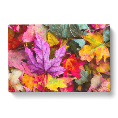 Colourful Autumn Leaves Painting Canvas Print Main Image