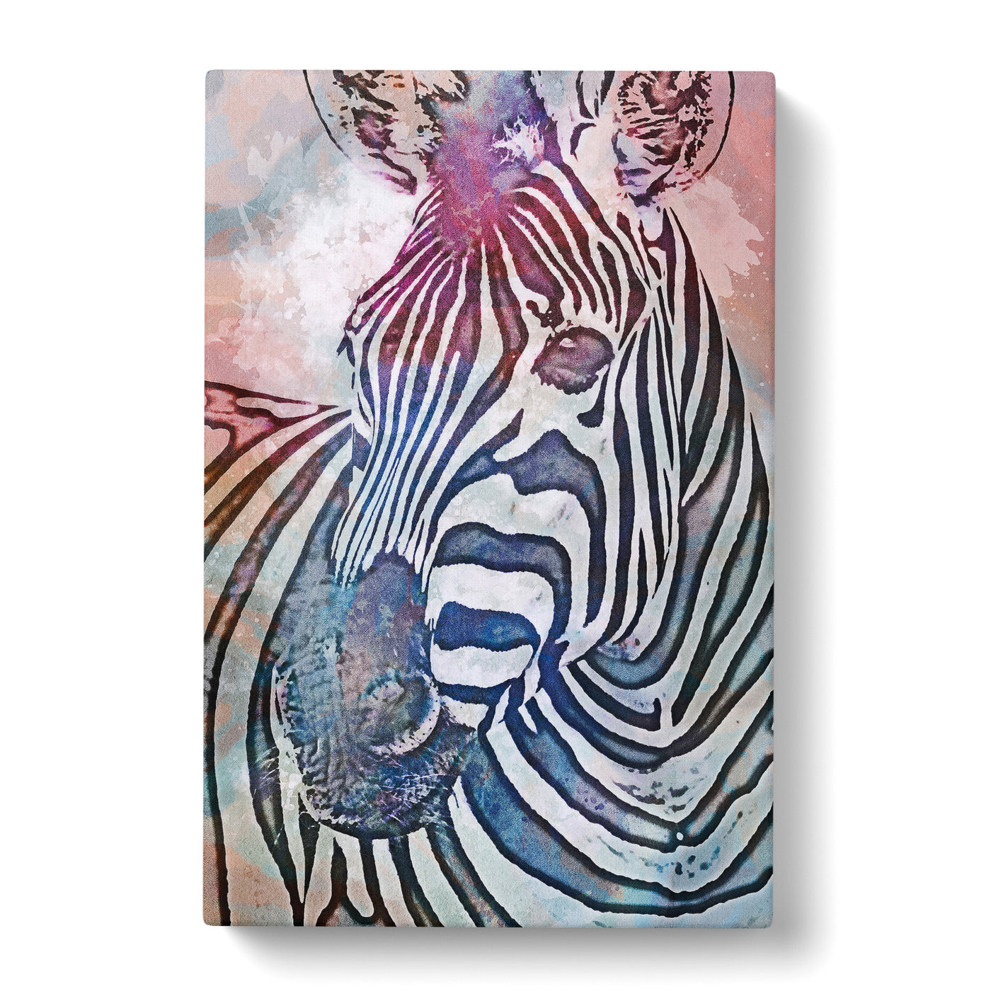 Colourful Zebra In Abstract Canvas Print Main Image