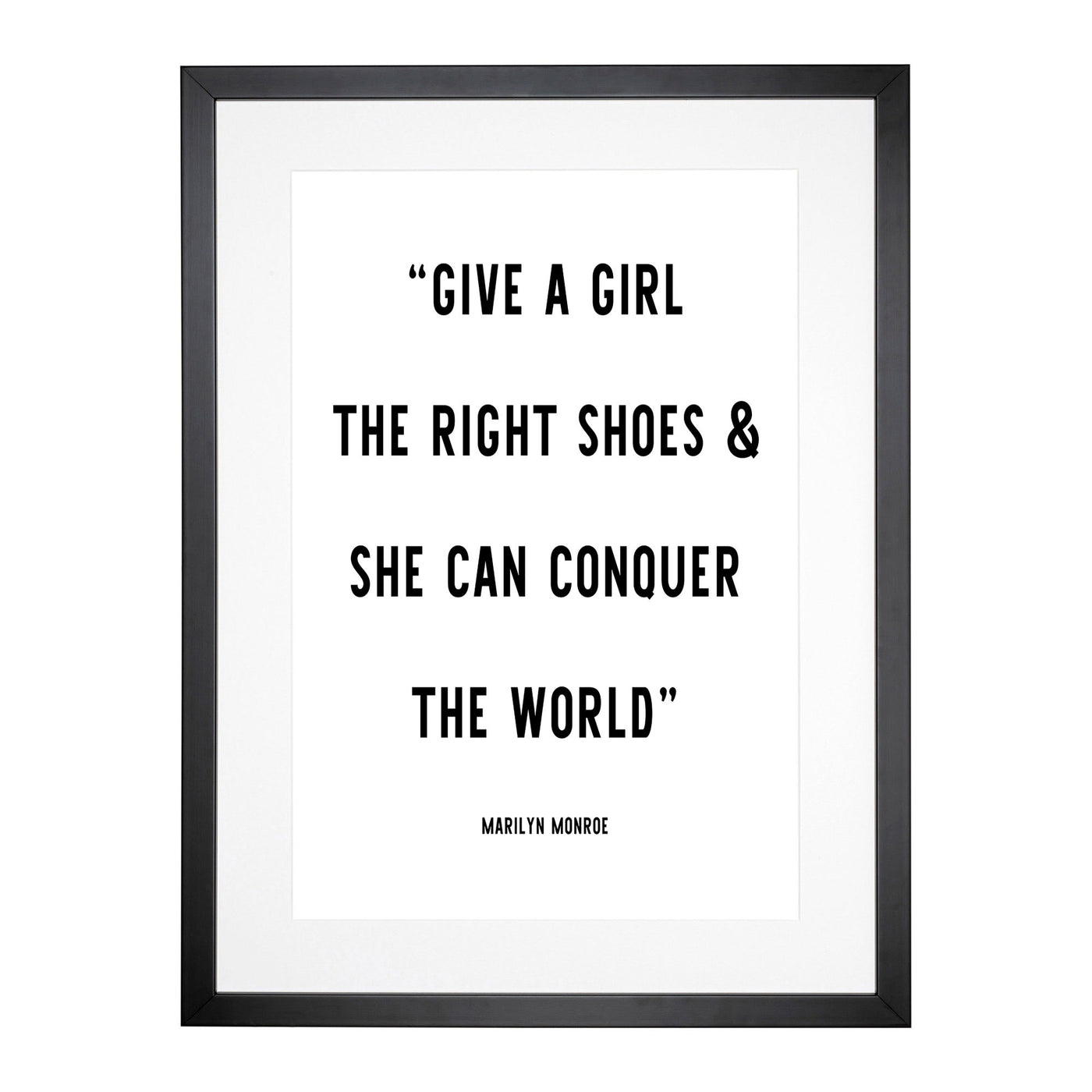 Conquer The World Typography Framed Print Main Image