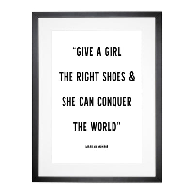 Conquer The World Typography Framed Print Main Image