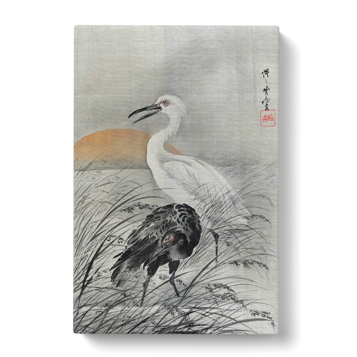 Cranes In The Marsh By Kawanabe Kyosai Canvas Print Main Image