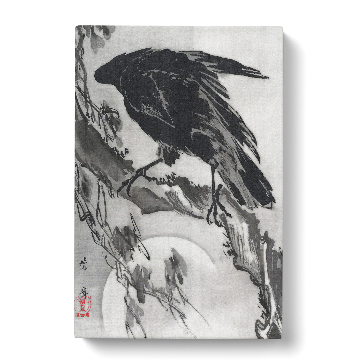 Crow & The Moon By Kawanabe Kyosai Canvas Print Main Image