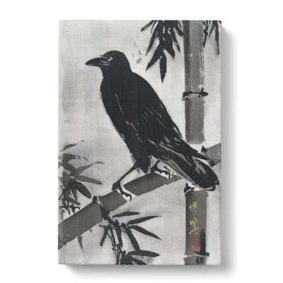 Crow On A Bamboo Branch By Kawanabe Kyosai Canvas Print Main Image