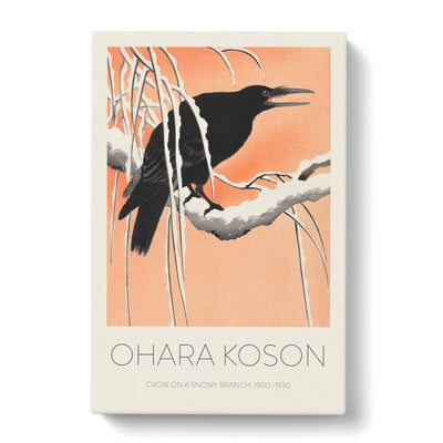 Crow On A Snowy Branch Print By Ohara Koson Canvas Print Main Image