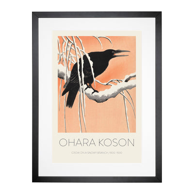 Crow On A Snowy Branch Print By Ohara Koson Framed Print Main Image