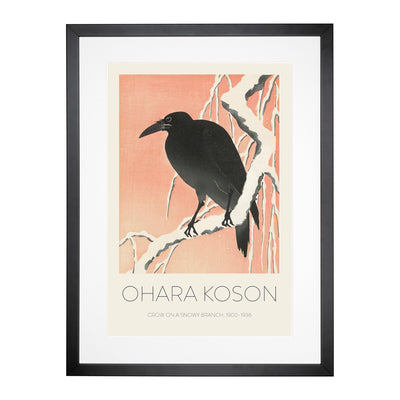Crow Upon A Snowy Branch Print By Ohara Koson Framed Print Main Image