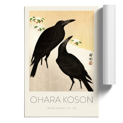 Crows In The Snow Print By Ohara Koson