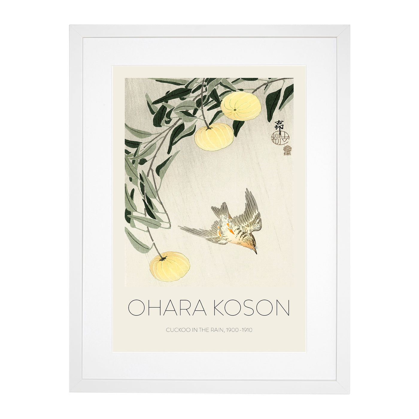 Cuckoo Bird In Flight Print By Ohara Koson