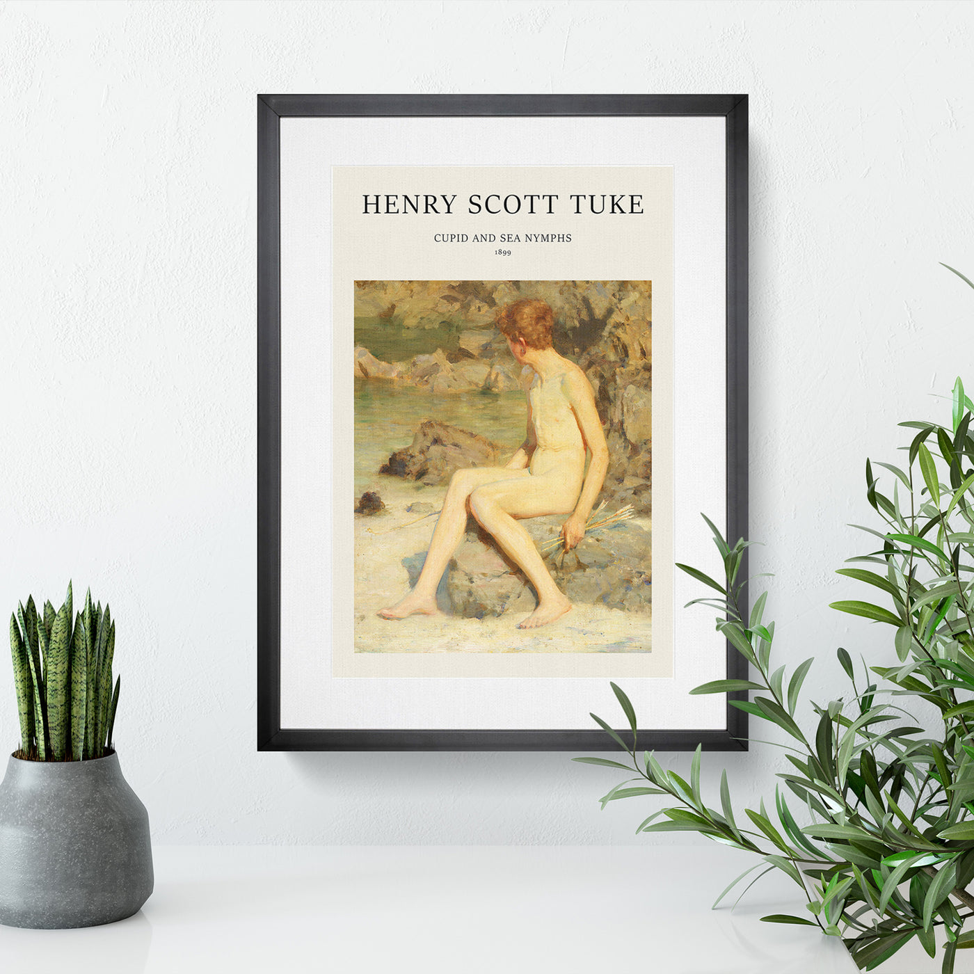 Cupid And Sea Nymphs Print By Henry Scott Tuke