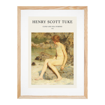 Cupid And Sea Nymphs Print By Henry Scott Tuke