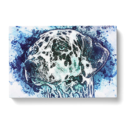 Dalmation Dog In The Blue In Abstract Canvas Print Main Image