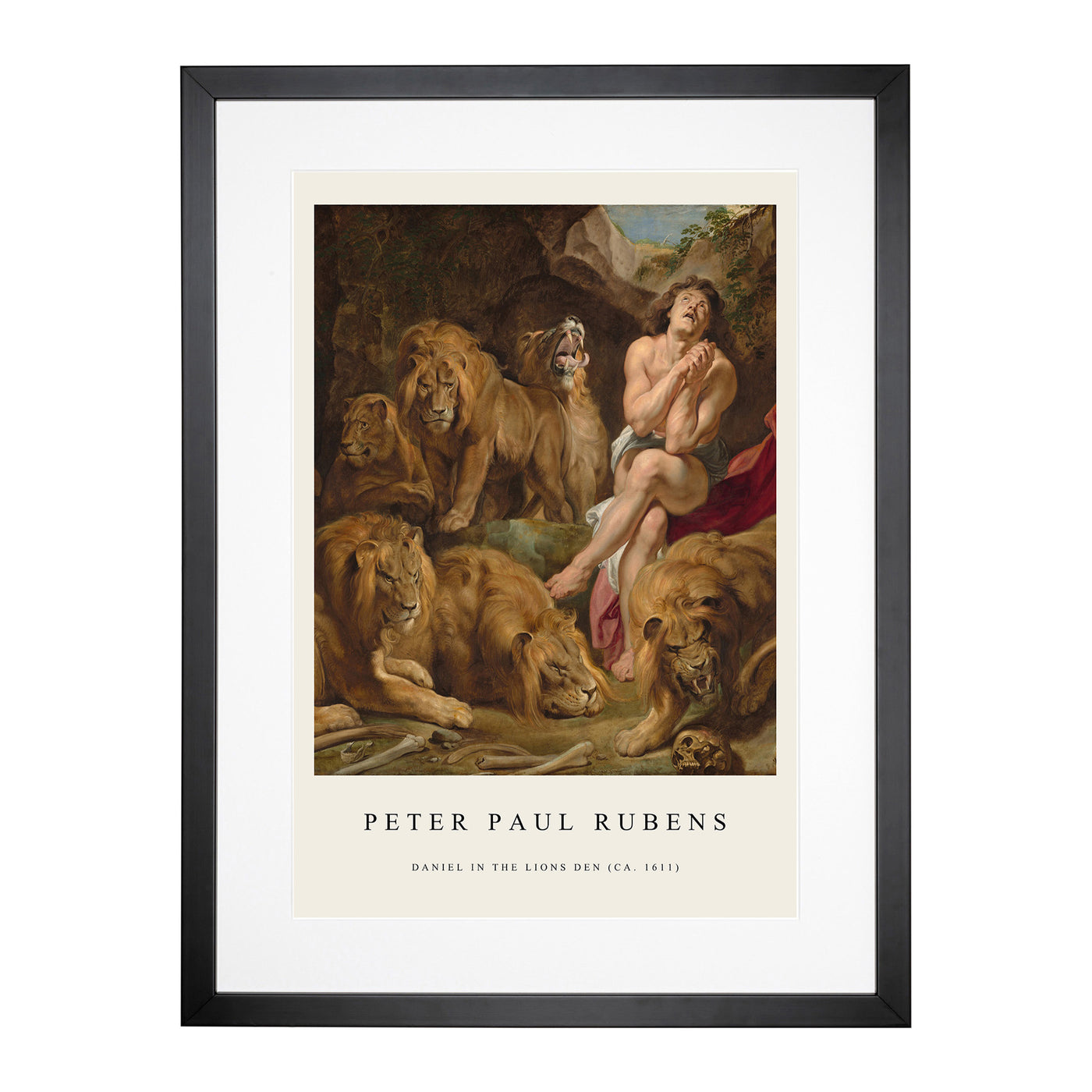 Daniel In The Lions' Den Print By Peter Paul Rubens Framed Print Main Image