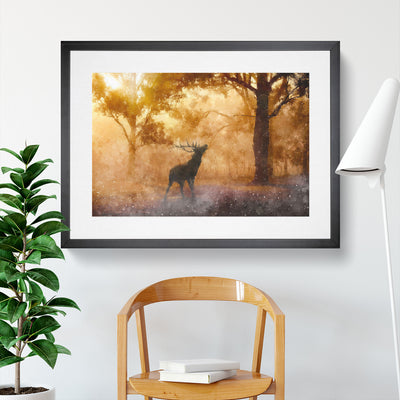 Deer Stag In An Autumn Forest