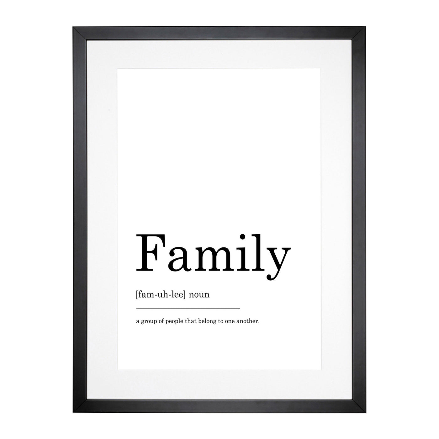 Definition Of Family Typography Framed Print Main Image