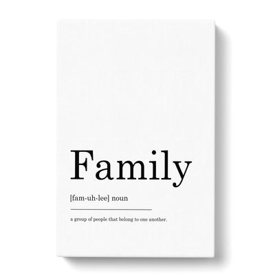 Definition Of Family Typography Canvas Print Main Image