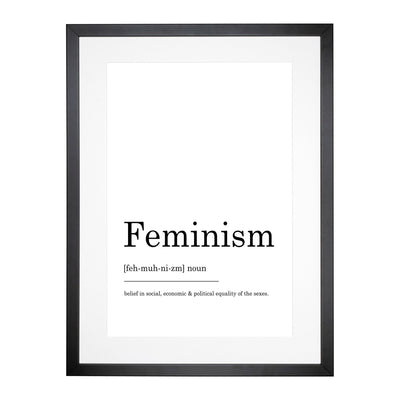 Definition Of Feminism Typography Framed Print Main Image
