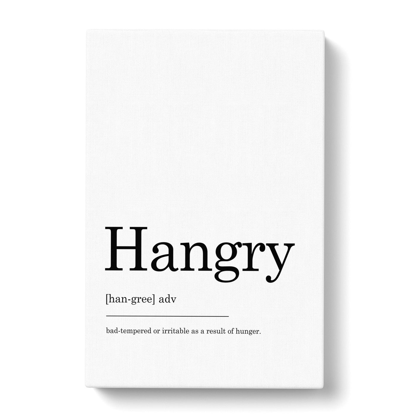 Definition Of Hangry Typography Canvas Print Main Image