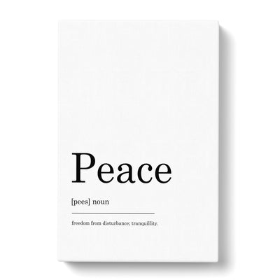 Definition Of Peace Typography Canvas Print Main Image