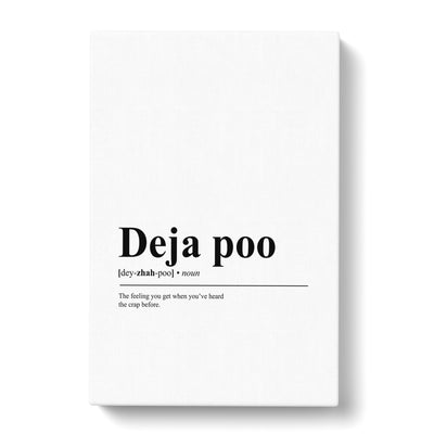 Deja Poo Typography Canvas Print Main Image