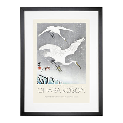 Descending Egrets Print By Ohara Koson Framed Print Main Image