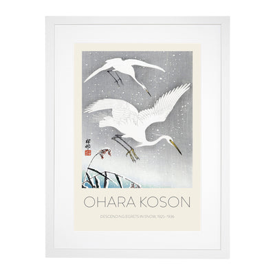 Descending Egrets Print By Ohara Koson