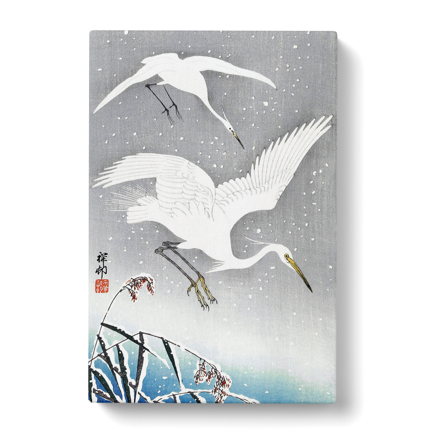 Descending Egrets By Ohara Kosoncan Canvas Print Main Image