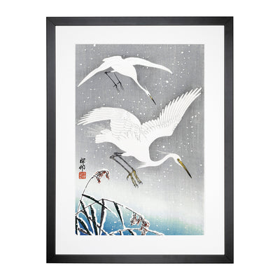Descending Egrets By Ohara Koson