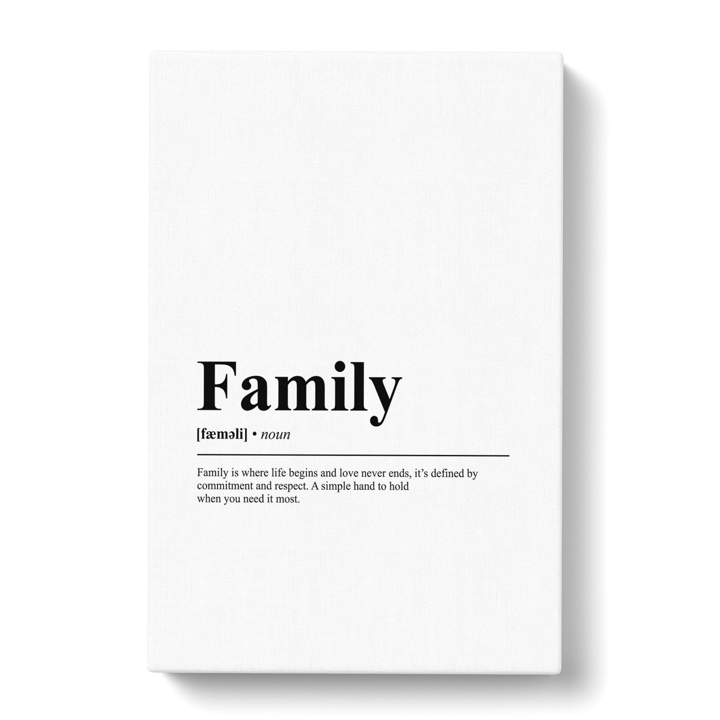 Dictionary Family Typography Canvas Print Main Image