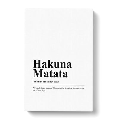 Dictionary Hakuna Matata Typography Canvas Print Main Image