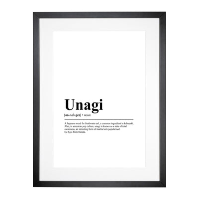 Dictionary Unagi Typography Framed Print Main Image