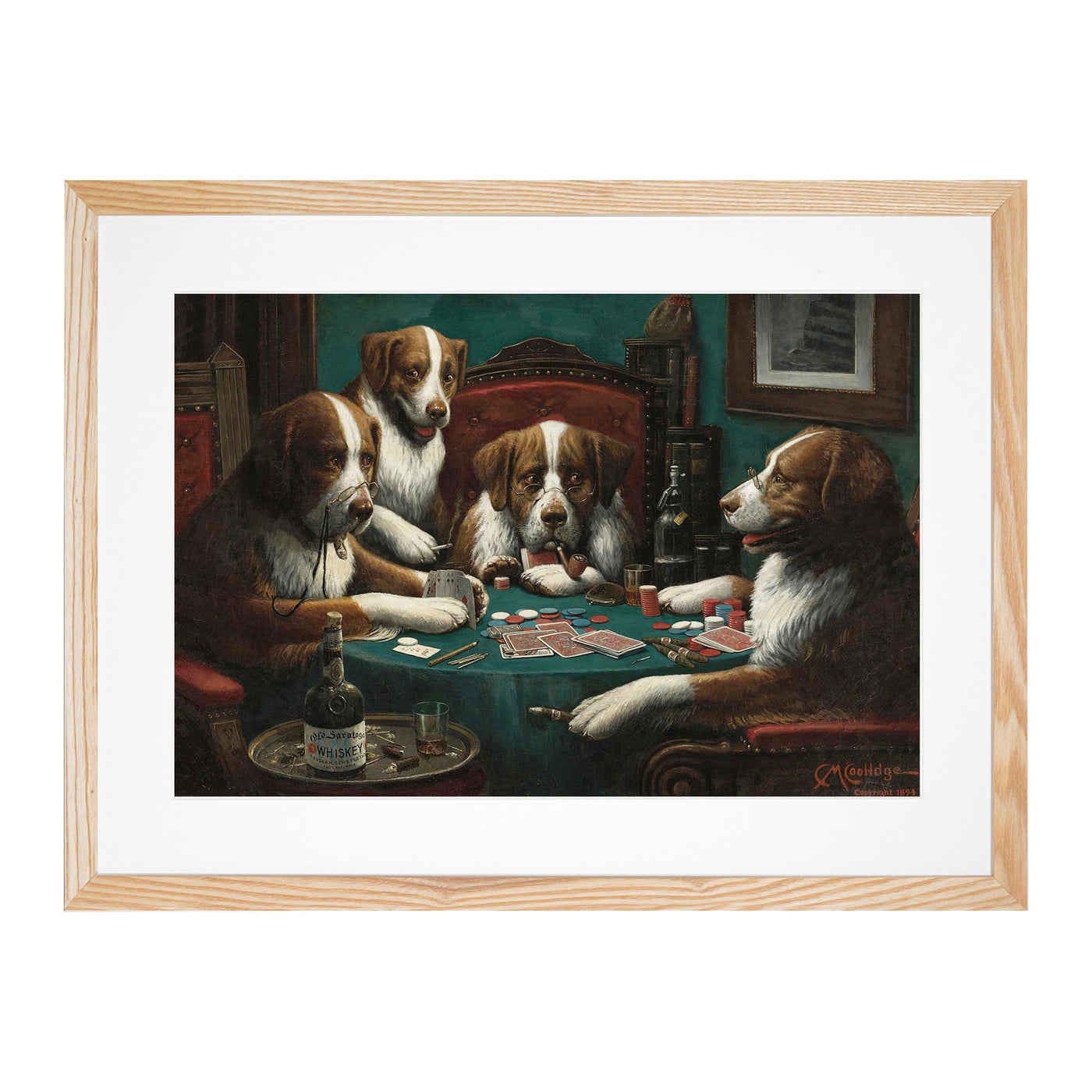 Dogs Playing Poker By Cassius Marcellus Coolidge