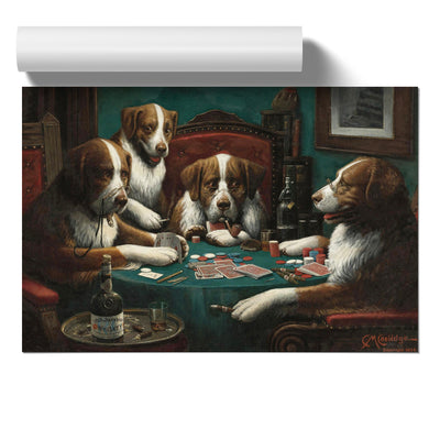 Dogs Playing Poker By Cassius Marcellus Coolidge