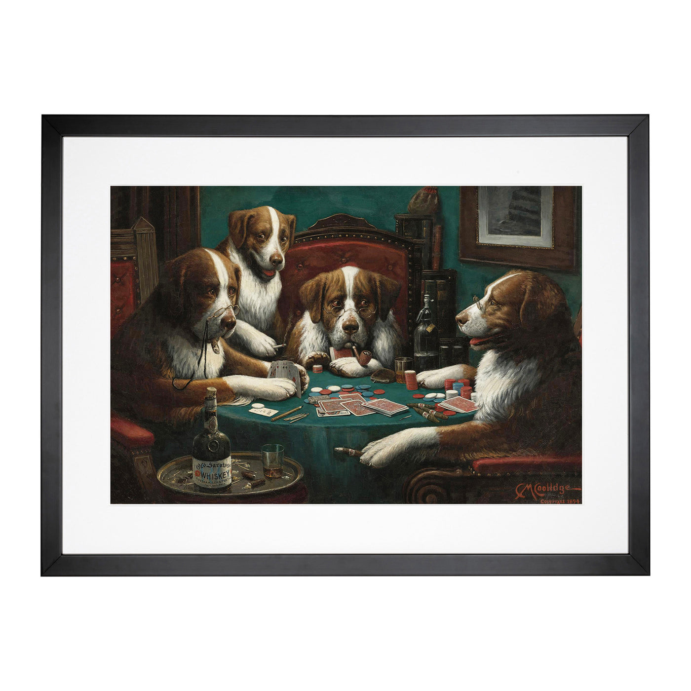 Dogs Playing Poker By Cassius Marcellus Coolidge