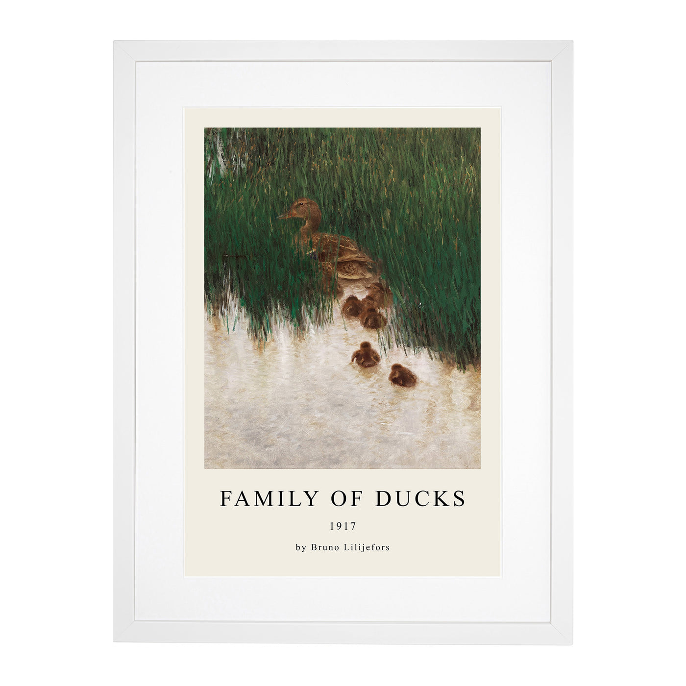Duck Family Print By Bruno Liljefors