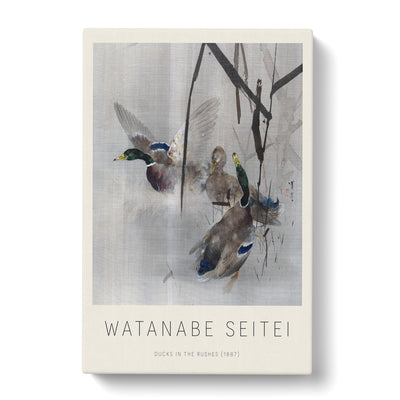 Ducks In The Rushes Print By Watanabe Seitei Canvas Print Main Image